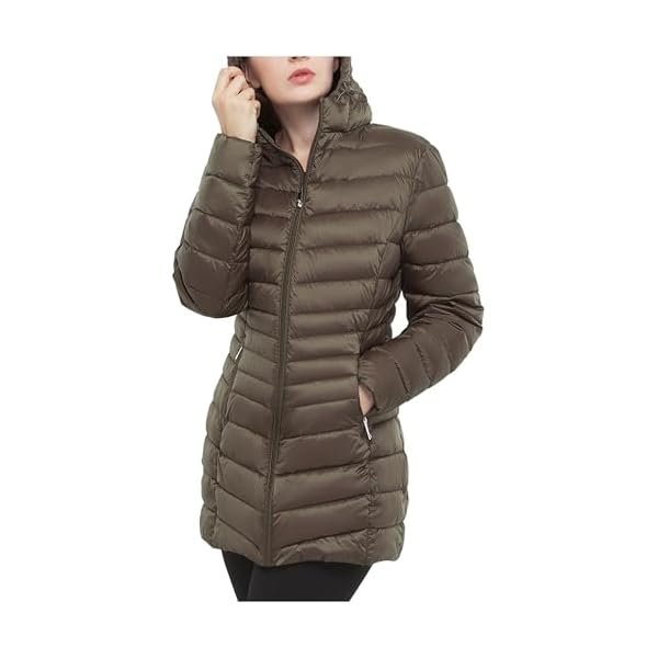 Women's Packable Lightweight Puffer Jacket Water-Resistant Hooded Winter Long Coat