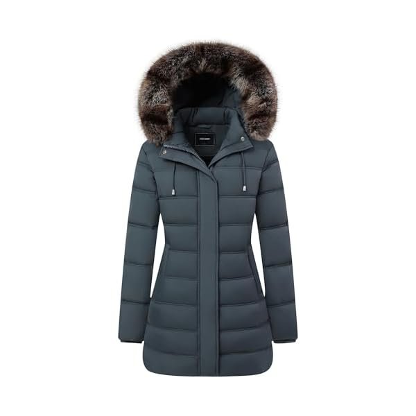 Women's Winter Coat Waterproof Long Puffer Jacket with Detachable Hood