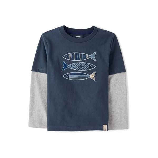 Boys' and Toddler Long Sleeve Embroidered Layered Top